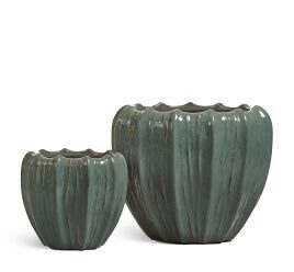 Кашпо Effectory - Чаша - Изумрудный лак 34/49см